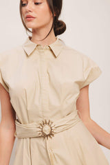 BARE ELEGANCE WOVEN MIDI DRESS - Flying Tomato - Flyclothing LLC