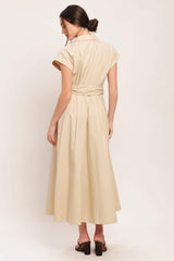 BARE ELEGANCE WOVEN MIDI DRESS - Flying Tomato - Flyclothing LLC