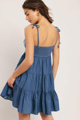 BLUEBELL BABYDOLL WOVEN MINI DRESS - Flying Tomato - Flyclothing LLC
