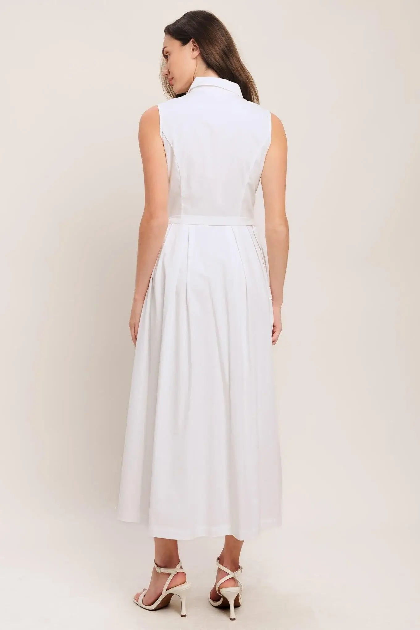 HEART OF WHITE WOVEN MIDI DRESS - Flying Tomato - Flyclothing LLC
