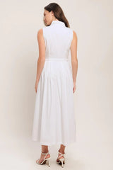 HEART OF WHITE WOVEN MIDI DRESS - Flying Tomato - Flyclothing LLC