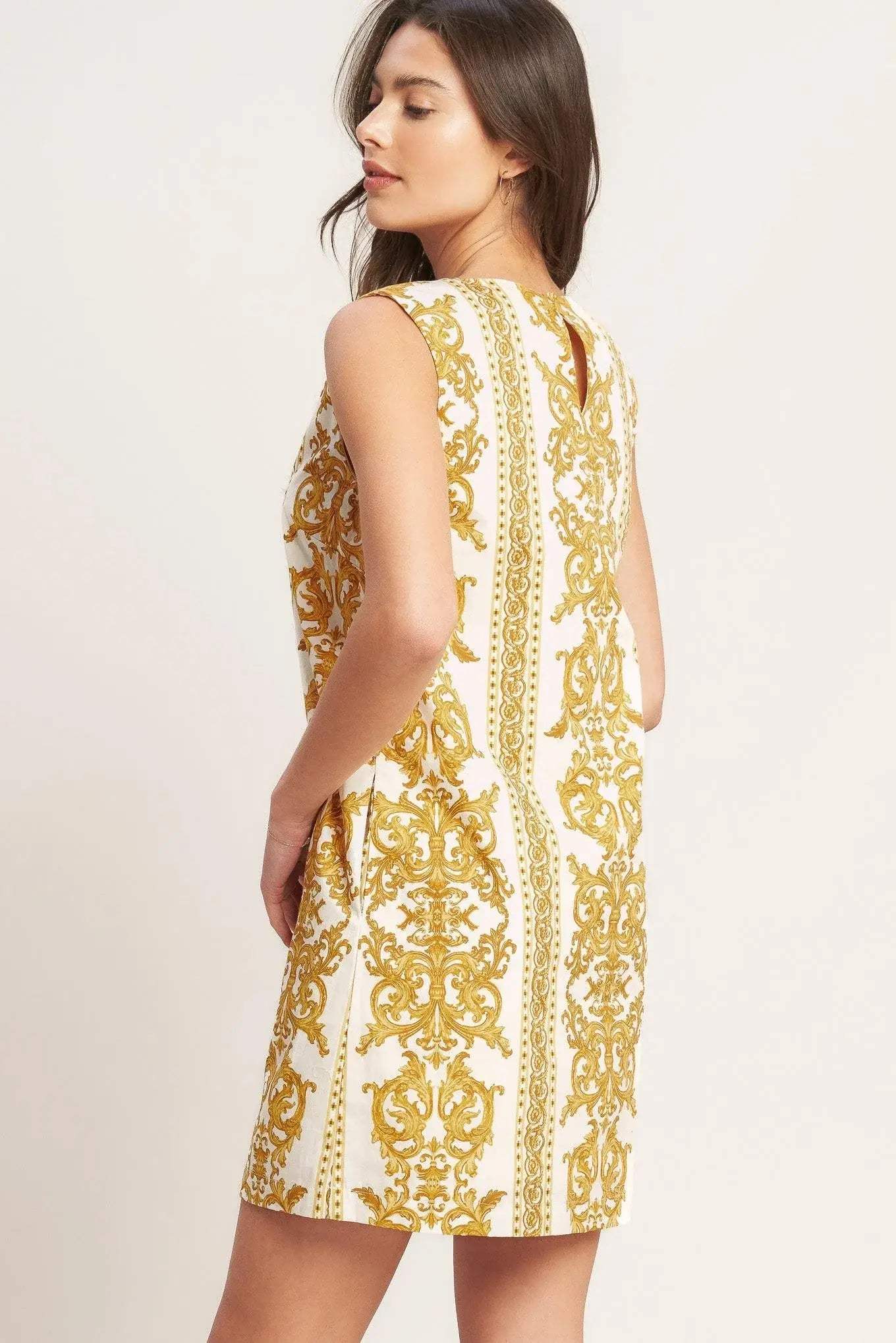 CITY GIRL WITH EDGE WOVEN MINI SHIFT DRESS - Flying Tomato - Flyclothing LLC
