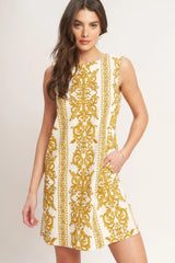 CITY GIRL WITH EDGE WOVEN MINI SHIFT DRESS - Flying Tomato - Flyclothing LLC