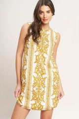 CITY GIRL WITH EDGE WOVEN MINI SHIFT DRESS - Flying Tomato - Flyclothing LLC