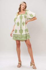 SWEET MEADOW WOVEN MINI DRESS - Flying Tomato - Flyclothing LLC