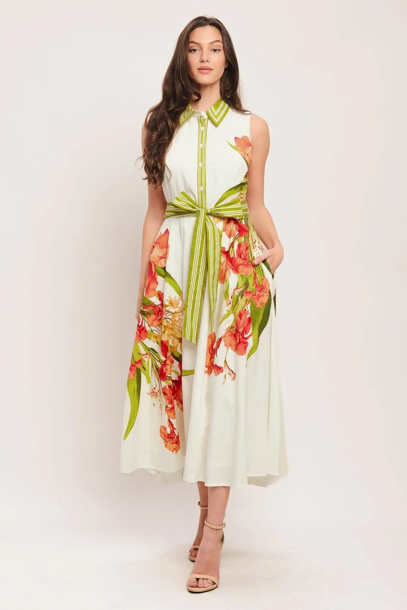 SPRING HEIRLOOM WOVEN MIDI DRESS - Flying Tomato - Flyclothing LLC