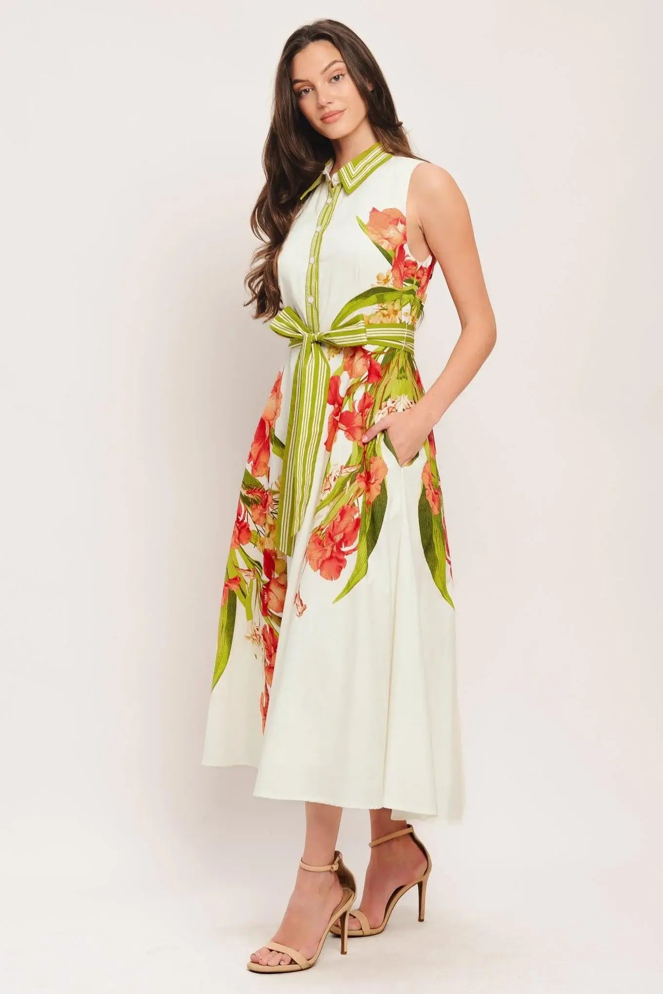 SPRING HEIRLOOM WOVEN MIDI DRESS - Flying Tomato - Flyclothing LLC