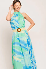 BLUE HORIZON WOVEN MAXI DRESS - Flying Tomato - Flyclothing LLC