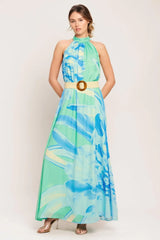 BLUE HORIZON WOVEN MAXI DRESS - Flying Tomato - Flyclothing LLC