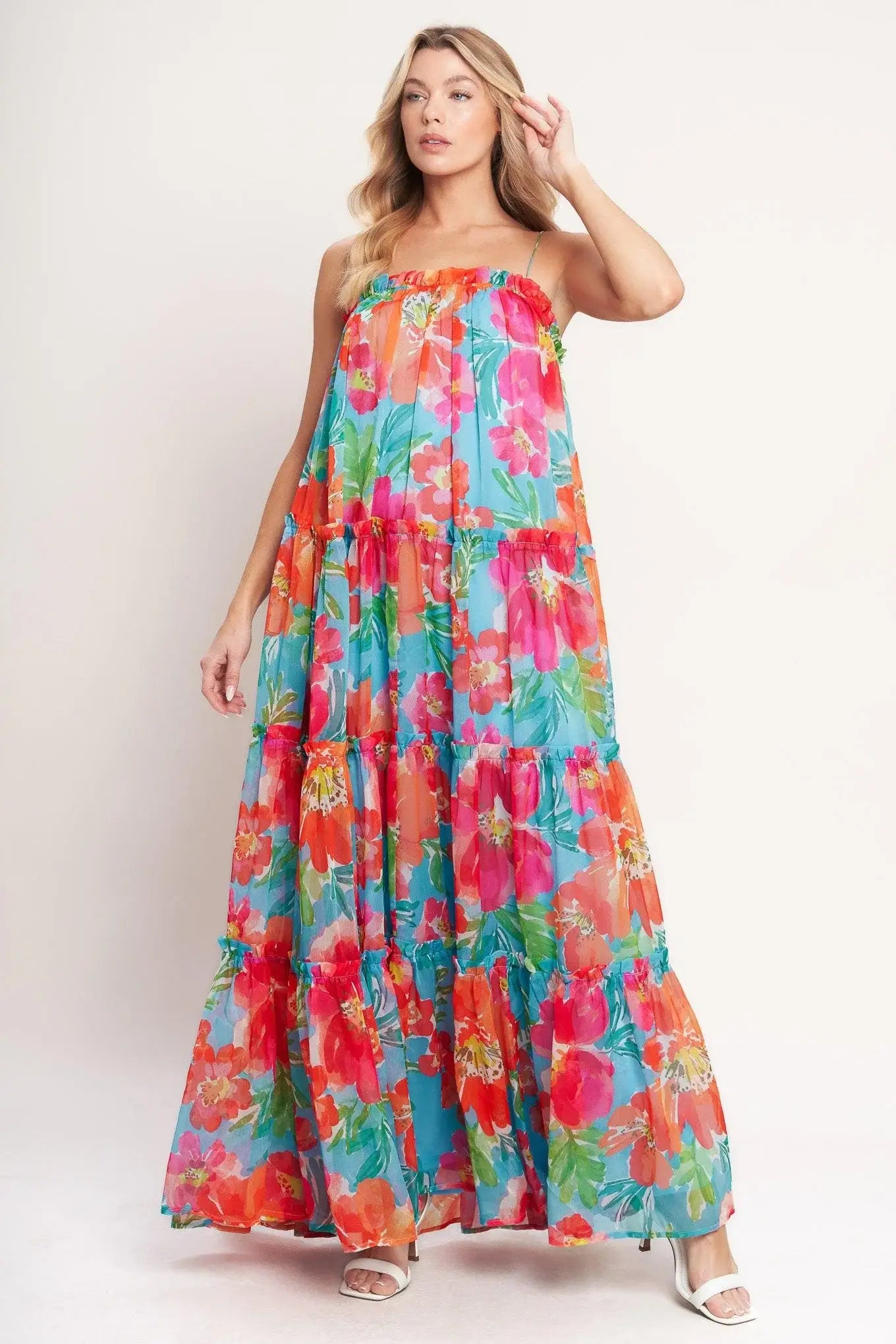 TROPICAL DAYDREAM WOVEN MAXI DRESS - Flying Tomato - Flyclothing LLC
