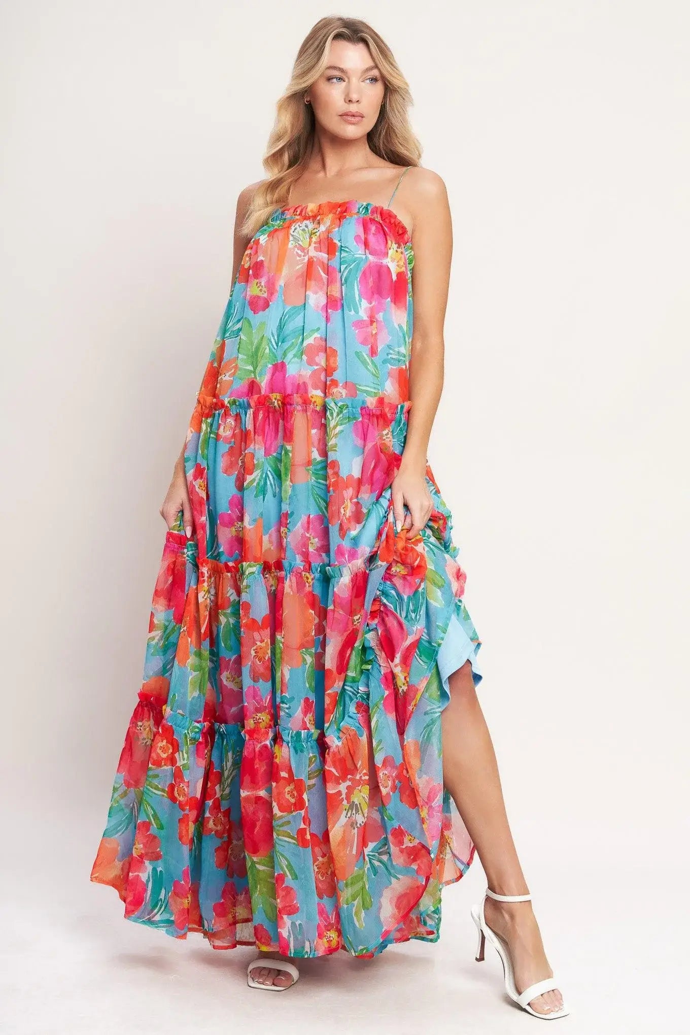 TROPICAL DAYDREAM WOVEN MAXI DRESS - Flying Tomato - Flyclothing LLC