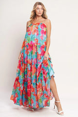 TROPICAL DAYDREAM WOVEN MAXI DRESS - Flying Tomato - Flyclothing LLC