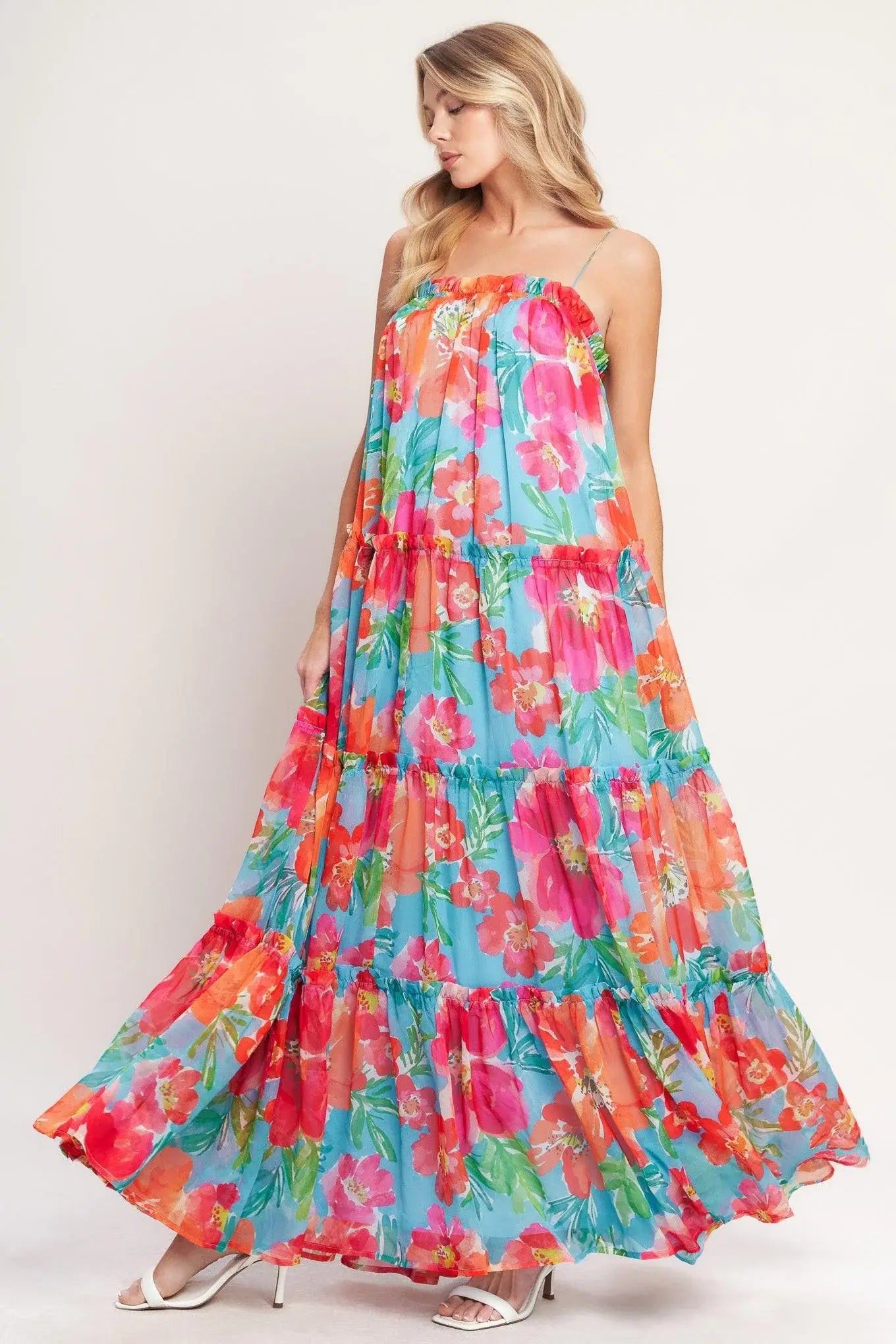 TROPICAL DAYDREAM WOVEN MAXI DRESS - Flying Tomato - Flyclothing LLC