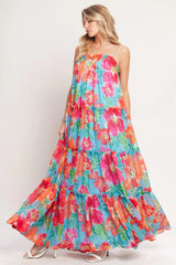 TROPICAL DAYDREAM WOVEN MAXI DRESS - Flying Tomato - Flyclothing LLC