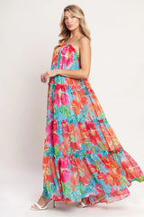 TROPICAL DAYDREAM WOVEN MAXI DRESS - Flying Tomato - Flyclothing LLC