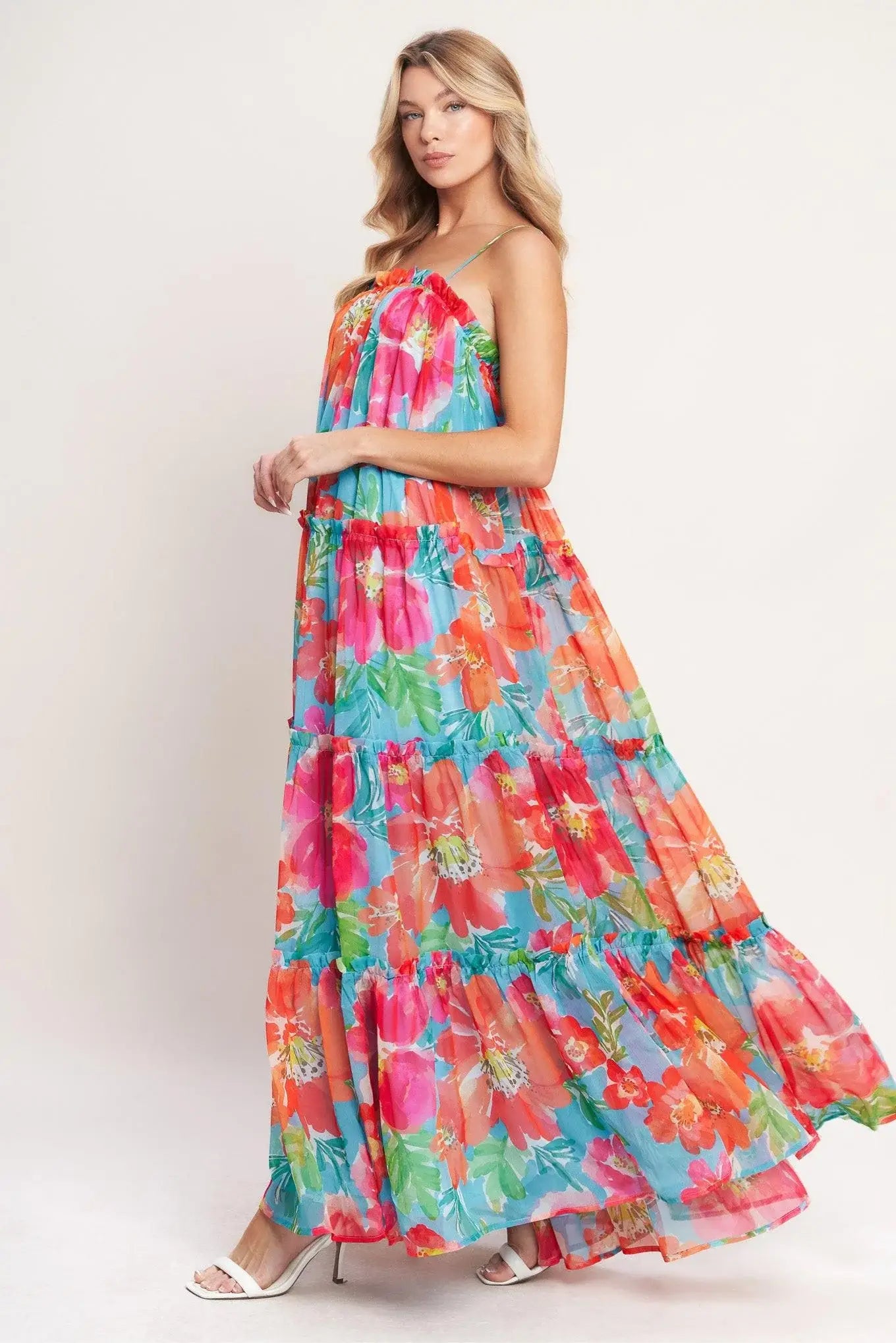 TROPICAL DAYDREAM WOVEN MAXI DRESS - Flying Tomato - Flyclothing LLC