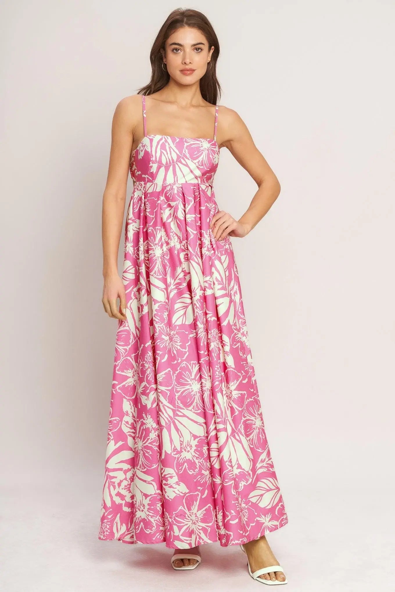SUMMER HEAT FLORAL WOVEN MAXI DRESS - Flying Tomato - Flyclothing LLC