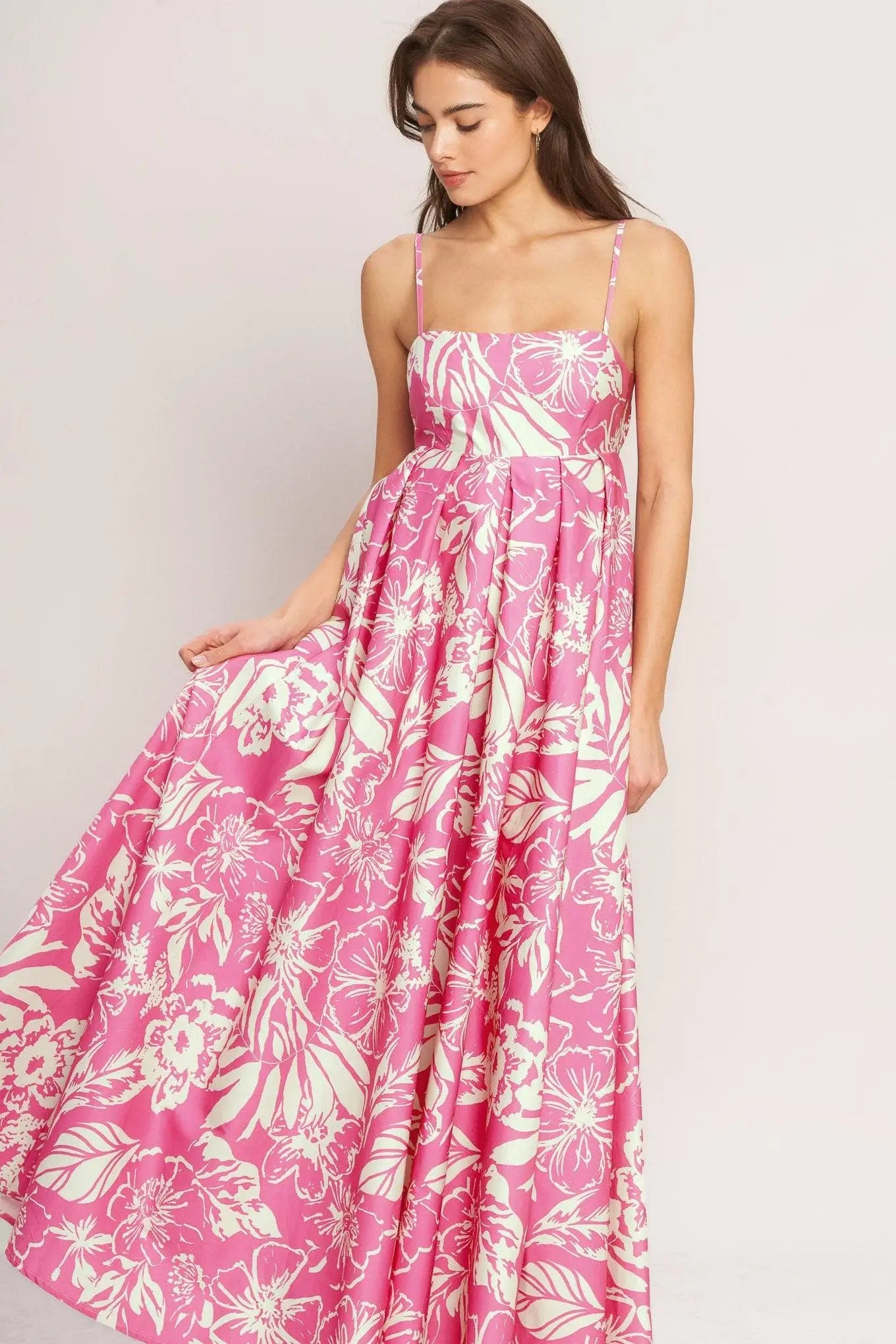 SUMMER HEAT FLORAL WOVEN MAXI DRESS - Flying Tomato - Flyclothing LLC