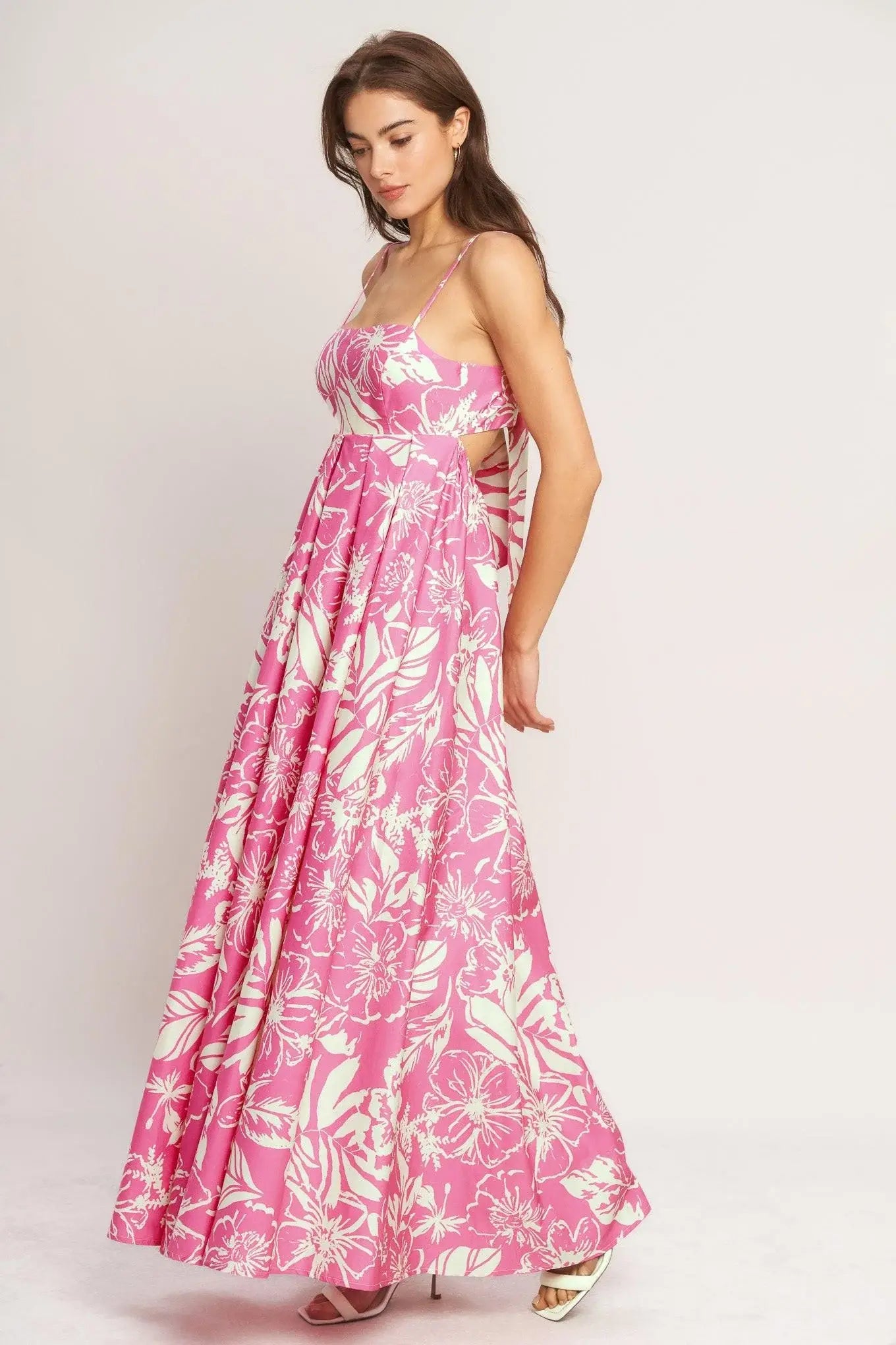 SUMMER HEAT FLORAL WOVEN MAXI DRESS - Flying Tomato - Flyclothing LLC