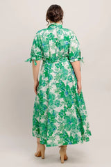 SIMPLY IN BLOOM WOVEN MIDI SHIRT DRESS - Flying Tomato - Flyclothing LLC