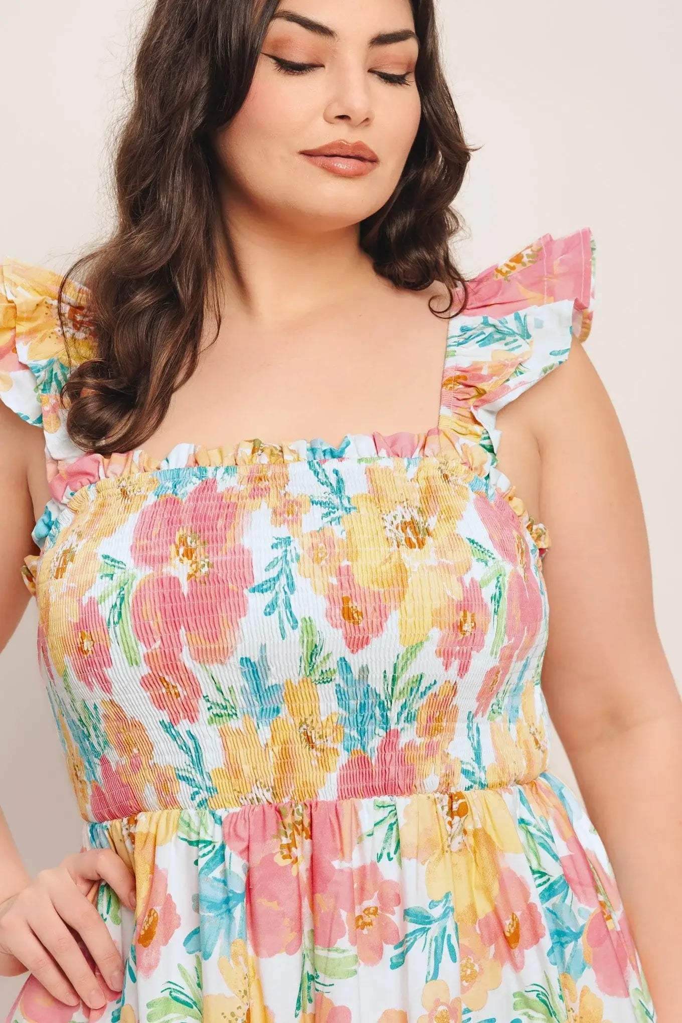 SOFT SUNSHINE WOVEN MIDI DRESS - Flying Tomato - Flyclothing LLC