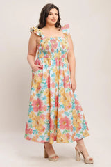 SOFT SUNSHINE WOVEN MIDI DRESS - Flying Tomato - Flyclothing LLC