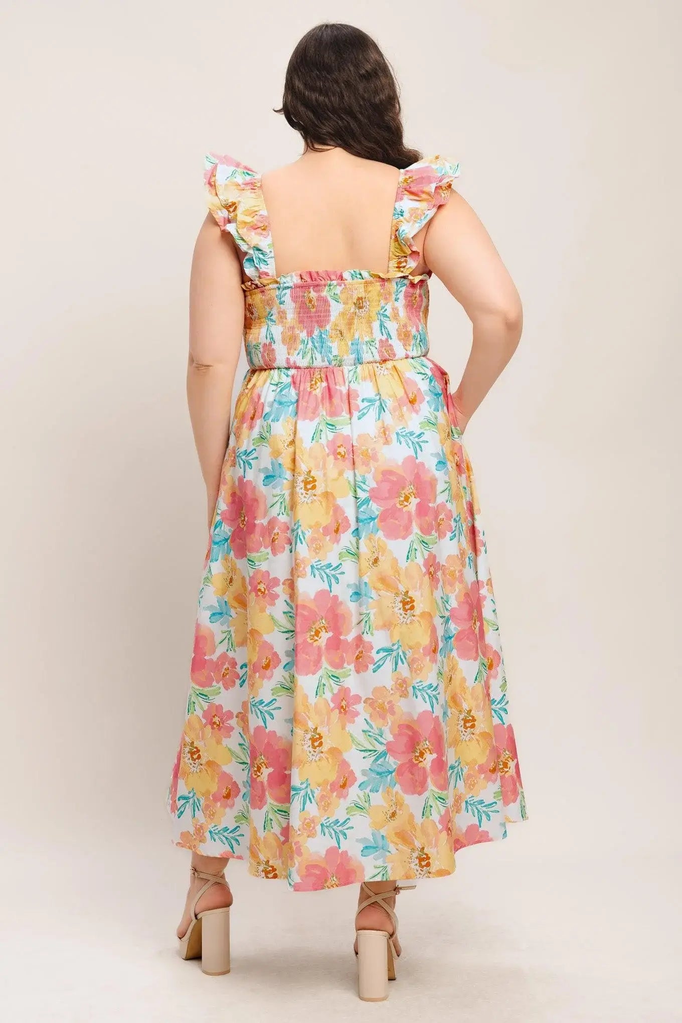 SOFT SUNSHINE WOVEN MIDI DRESS - Flying Tomato - Flyclothing LLC