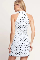 FRENCH DOT AFFAIR WOVEN MINI DRESS - Flying Tomato - Flyclothing LLC