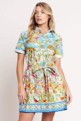 COASTAL MARKET WOVEN MINI DRESS - Flying Tomato - Flyclothing LLC