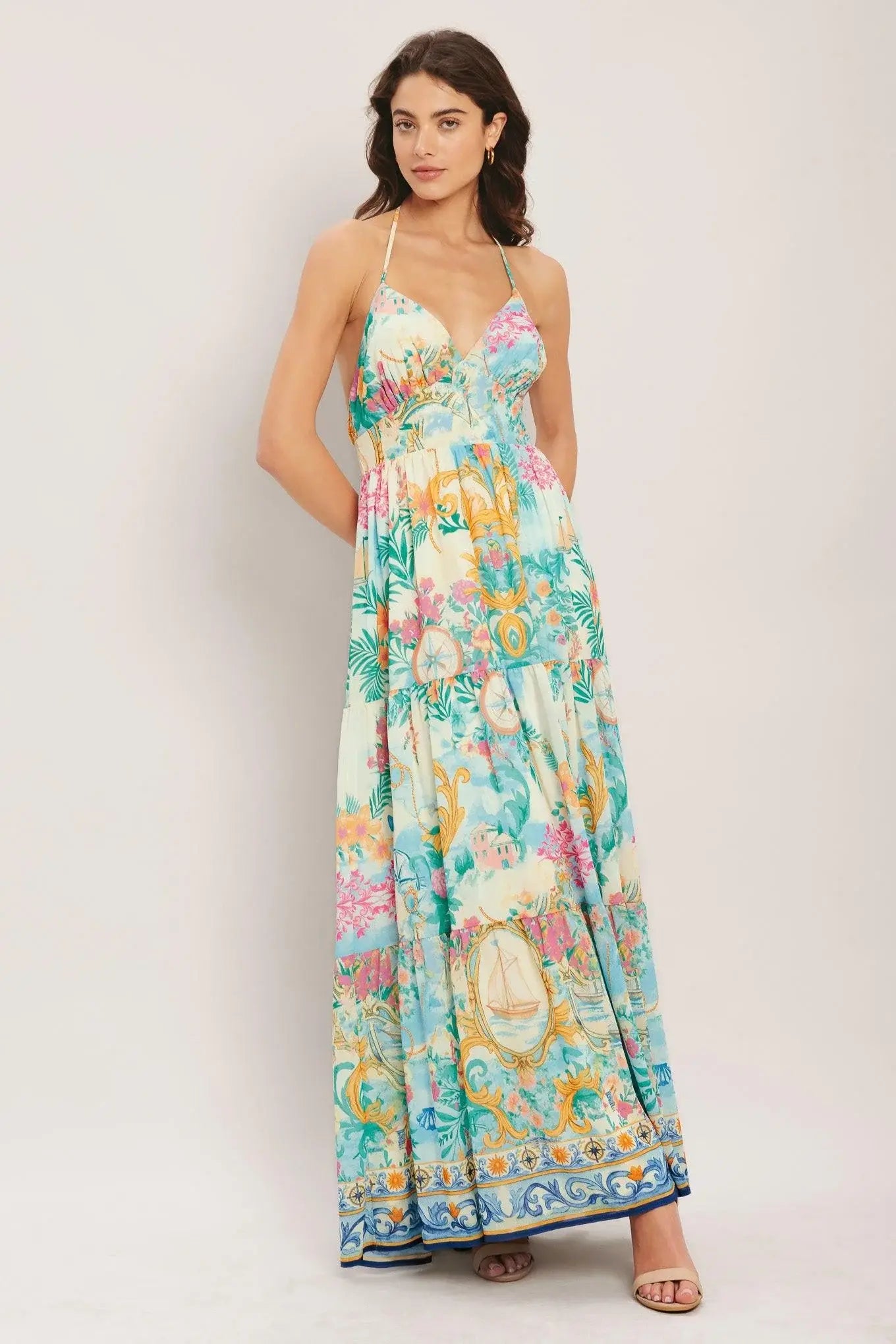 CAPRI SAIL AWAY WOVEN MAXI DRESS - Flying Tomato - Flyclothing LLC