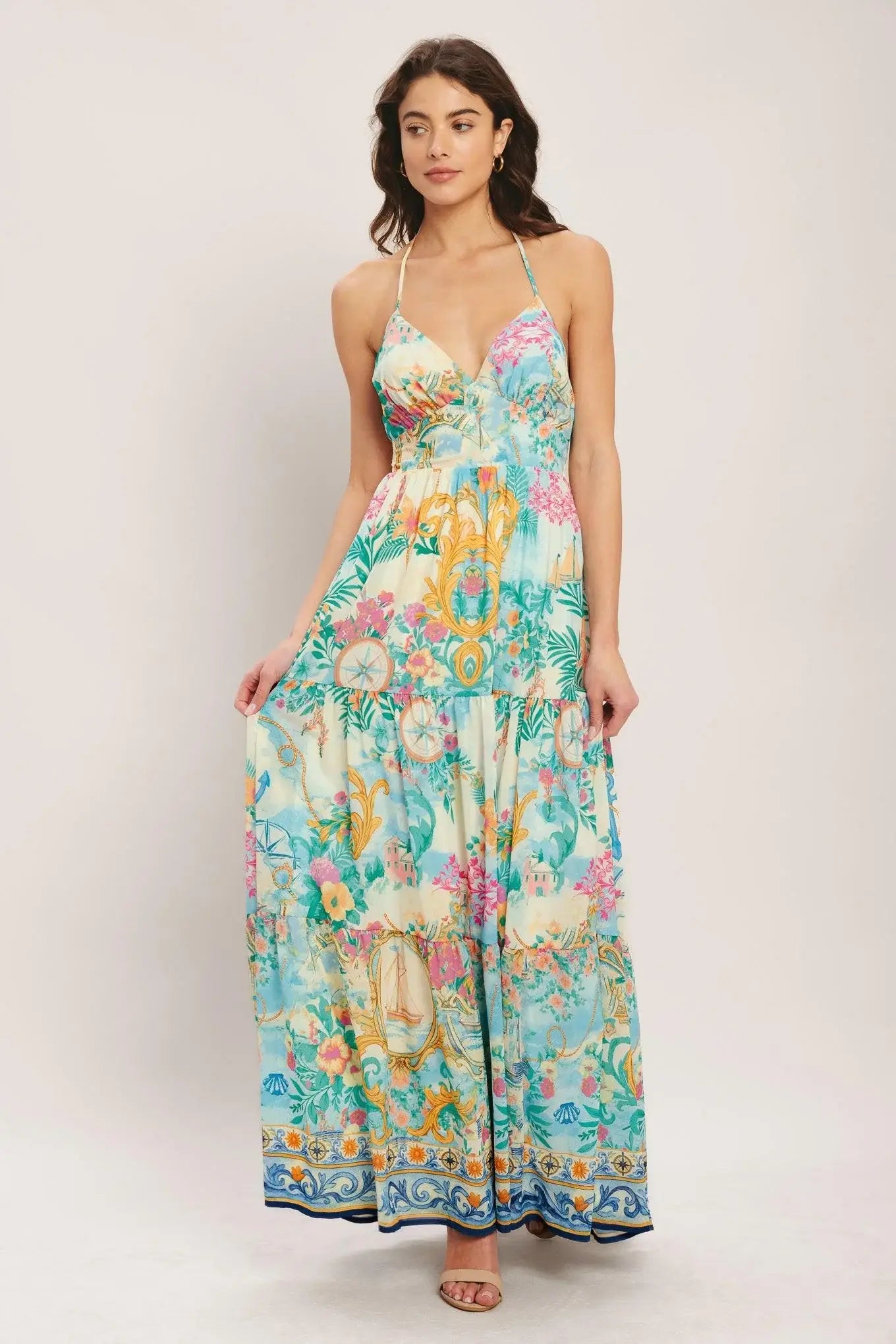 CAPRI SAIL AWAY WOVEN MAXI DRESS - Flying Tomato - Flyclothing LLC