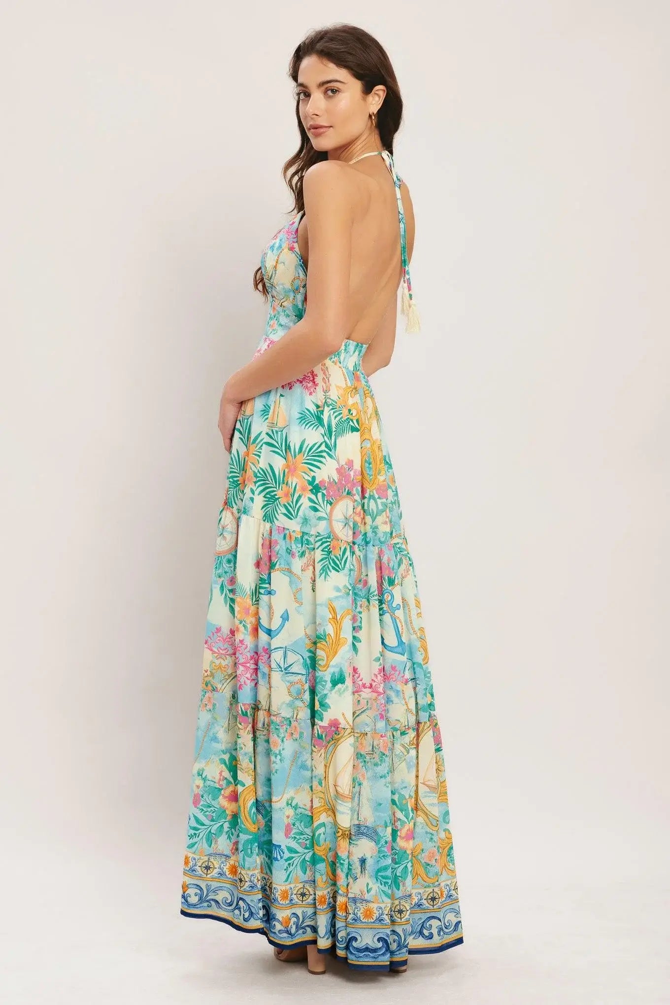 CAPRI SAIL AWAY WOVEN MAXI DRESS - Flying Tomato - Flyclothing LLC