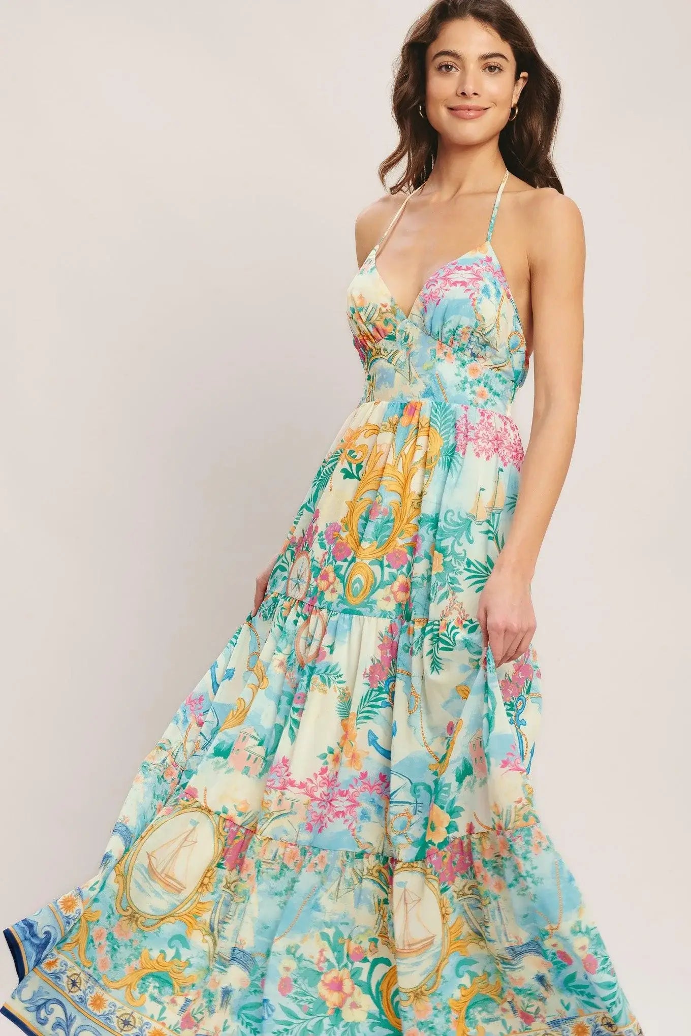 CAPRI SAIL AWAY WOVEN MAXI DRESS - Flying Tomato - Flyclothing LLC