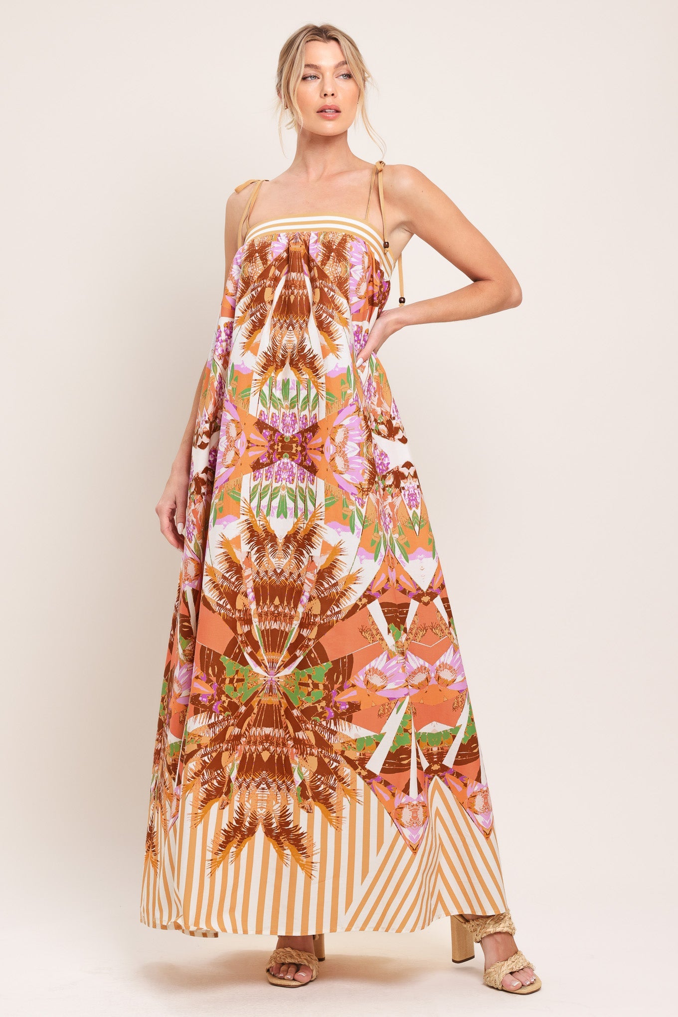 PALM OASIS WOVEN MAXI DRESS - Flying Tomato - Flyclothing LLC