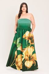 BRONZE BLOSSOM MUSE WOVEN MAXI DRESS