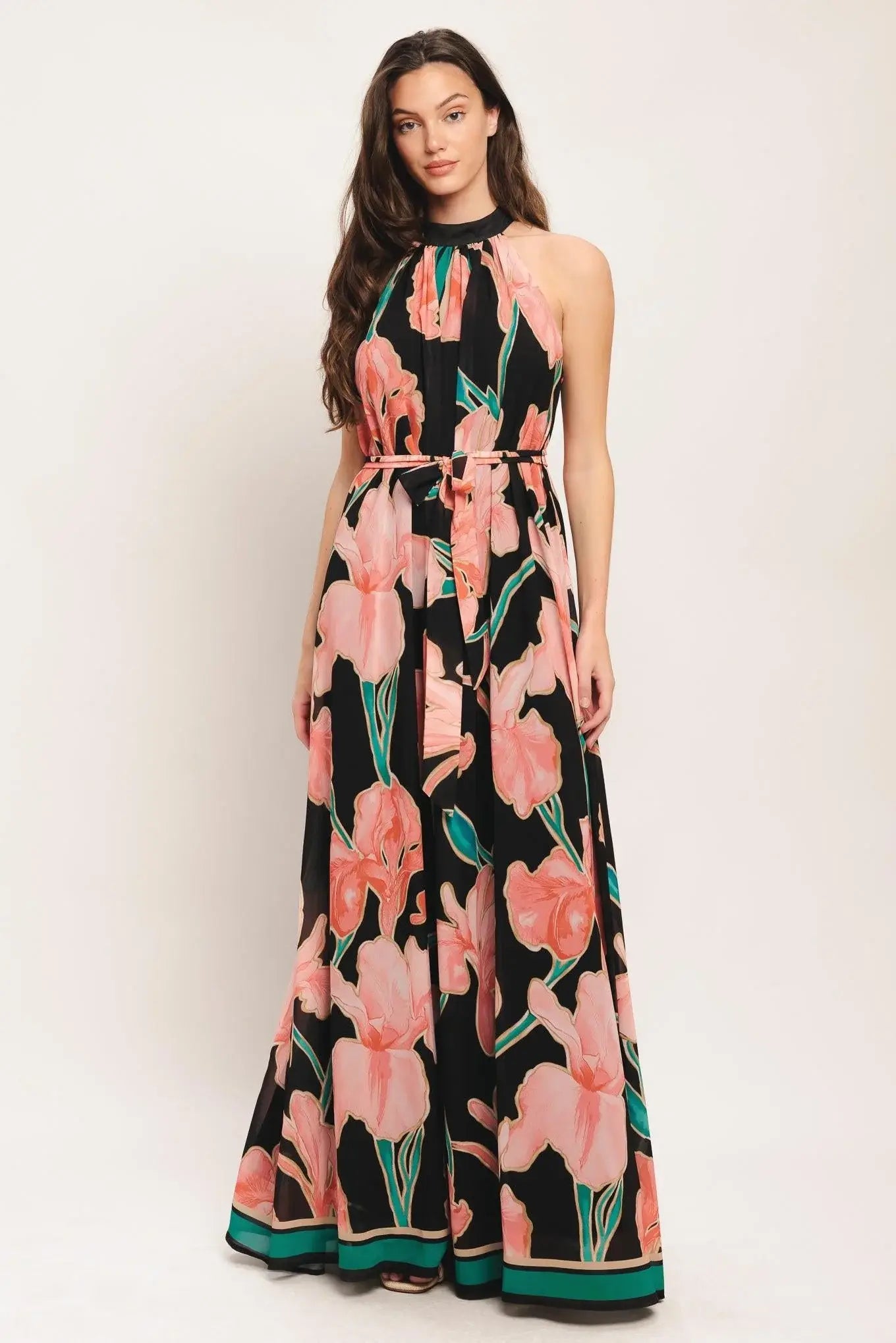 GARDEN NOIR WOVEN MAXI DRESS - Flying Tomato - Flyclothing LLC