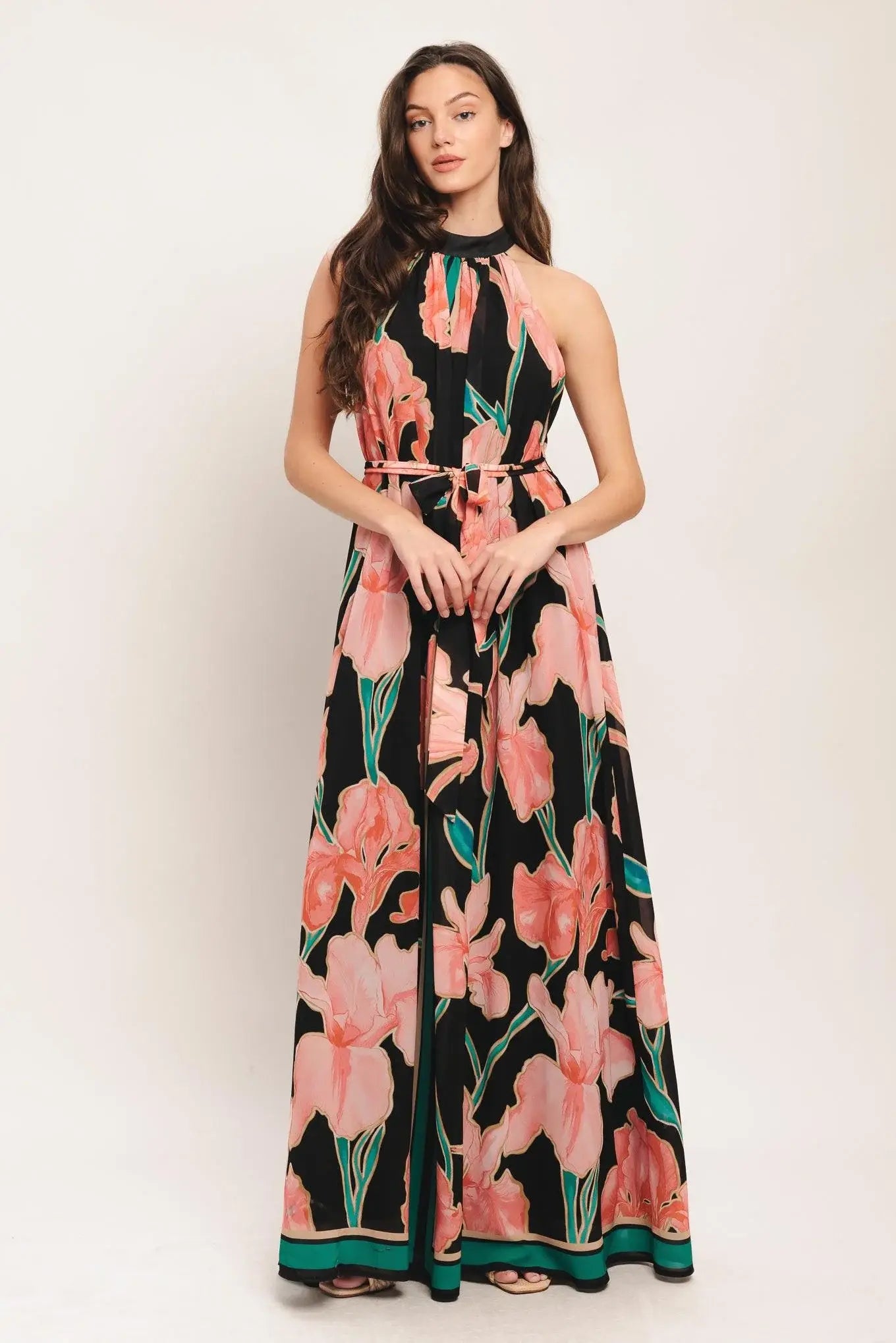 GARDEN NOIR WOVEN MAXI DRESS - Flying Tomato - Flyclothing LLC