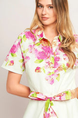 PEONY BLOOM WOVEN MIDI DRESS - Flying Tomato - Flyclothing LLC