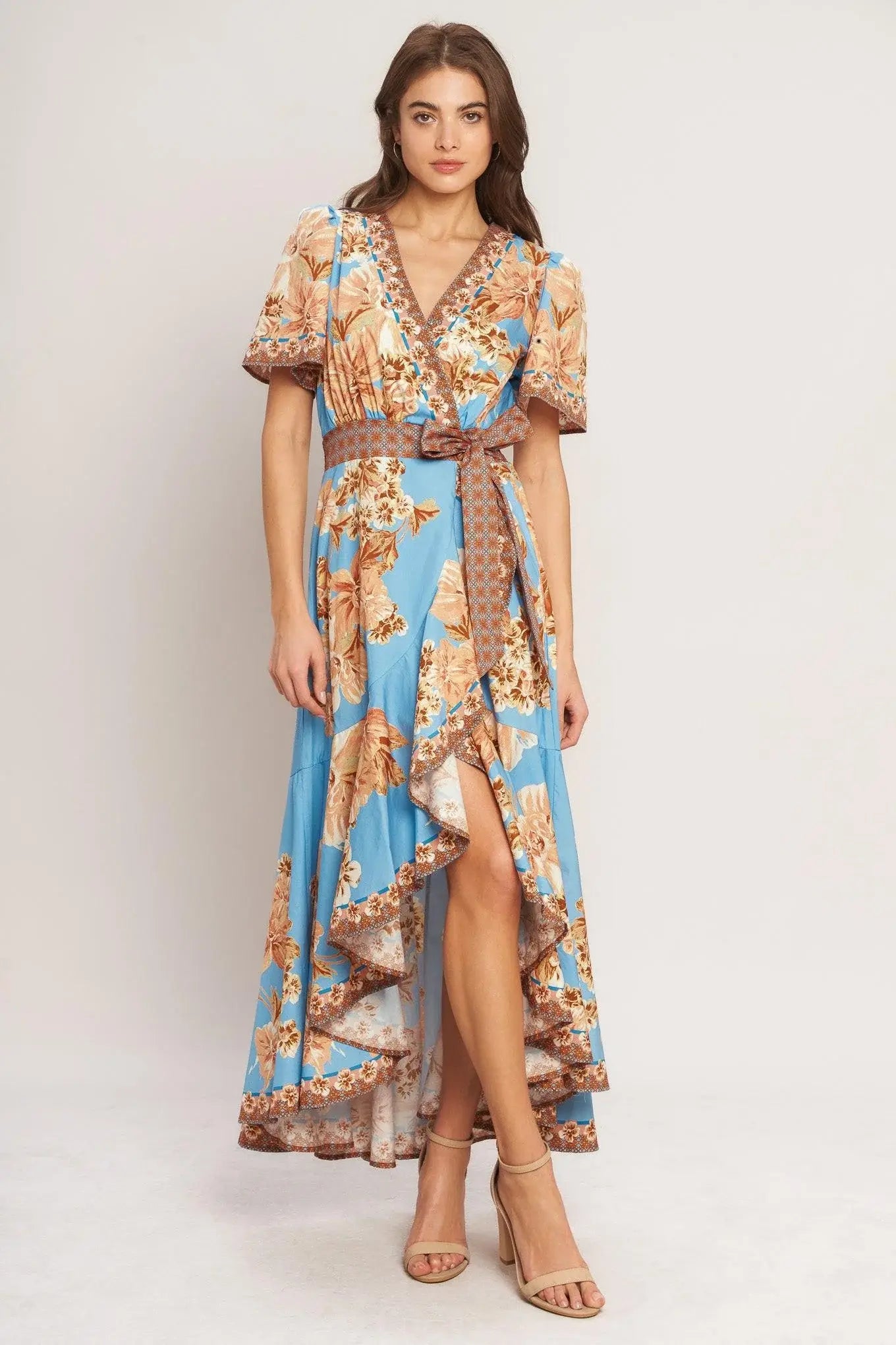HAVANA HEAT WOVEN HI-LO MIDI DRESS - Flying Tomato - Flyclothing LLC