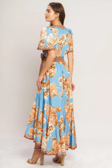 HAVANA HEAT WOVEN HI-LO MIDI DRESS - Flying Tomato - Flyclothing LLC
