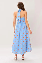 COTTON CANDY SKY DOT WOVEN MIDI DRESS - Flying Tomato - Flyclothing LLC