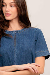 SIMPLY PUT TOGETHER DENIM MINI DRESS - Flying Tomato - Flyclothing LLC