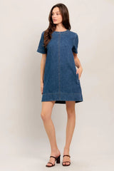 SIMPLY PUT TOGETHER DENIM MINI DRESS - Flying Tomato - Flyclothing LLC
