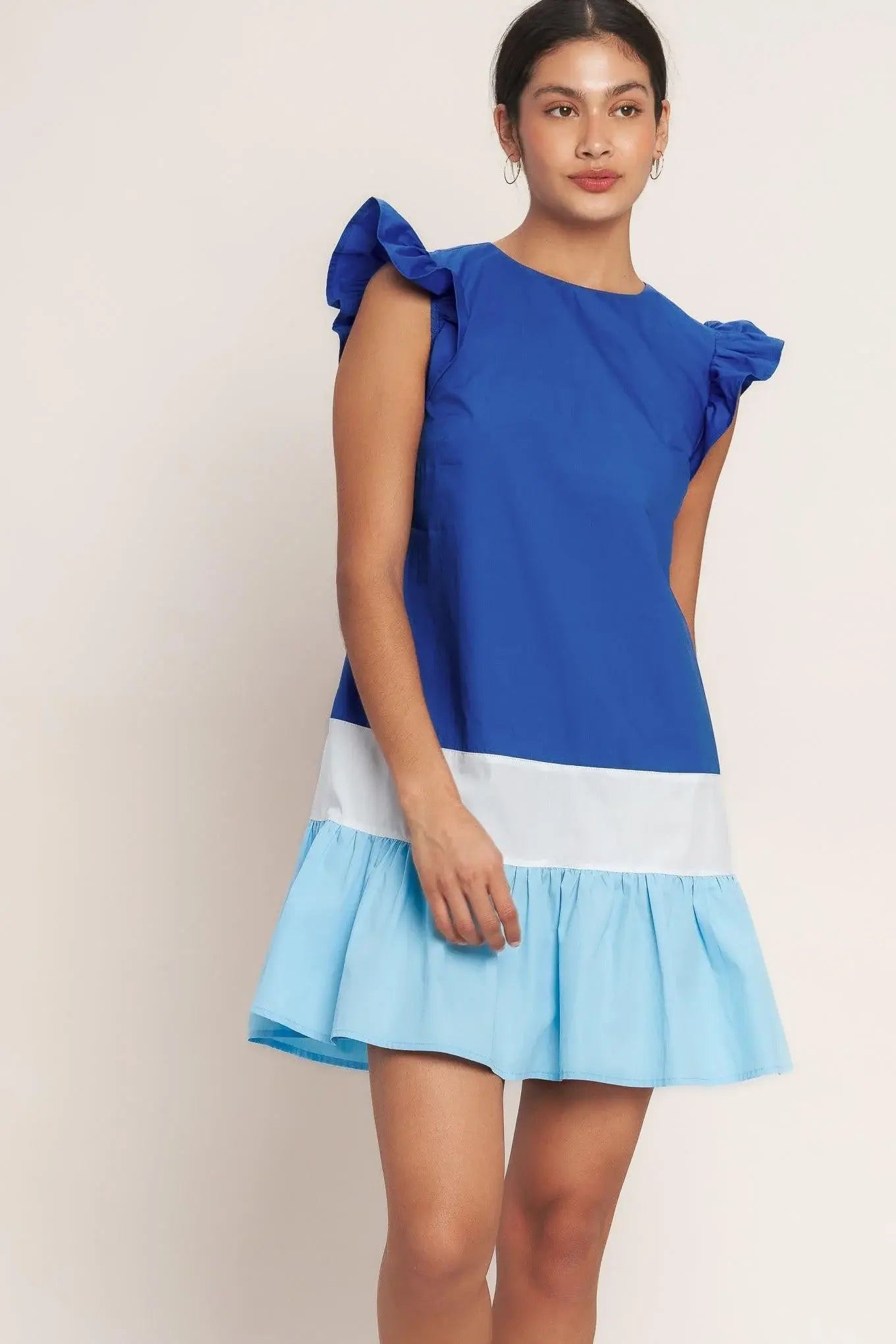 SEASIDE SWEETHEART COLOR BLOCKED MINI DRESS - Flying Tomato - Flyclothing LLC