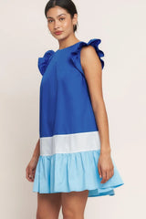 SEASIDE SWEETHEART COLOR BLOCKED MINI DRESS - Flying Tomato - Flyclothing LLC