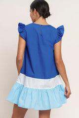 SEASIDE SWEETHEART COLOR BLOCKED MINI DRESS - Flying Tomato - Flyclothing LLC