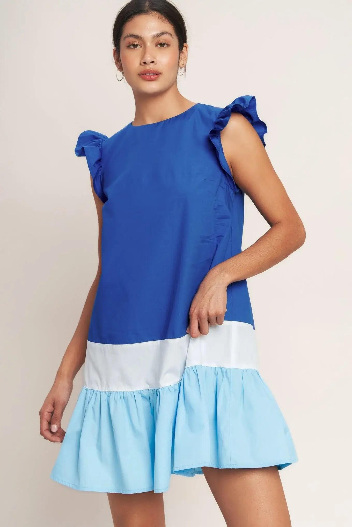 SEASIDE SWEETHEART COLOR BLOCKED MINI DRESS - Flying Tomato - Flyclothing LLC