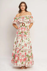 SWEET ESCAPE OFF SHOULDER MAXI DRESS - Flying Tomato - Flyclothing LLC