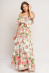 SWEET ESCAPE OFF SHOULDER MAXI DRESS - Flying Tomato - Flyclothing LLC