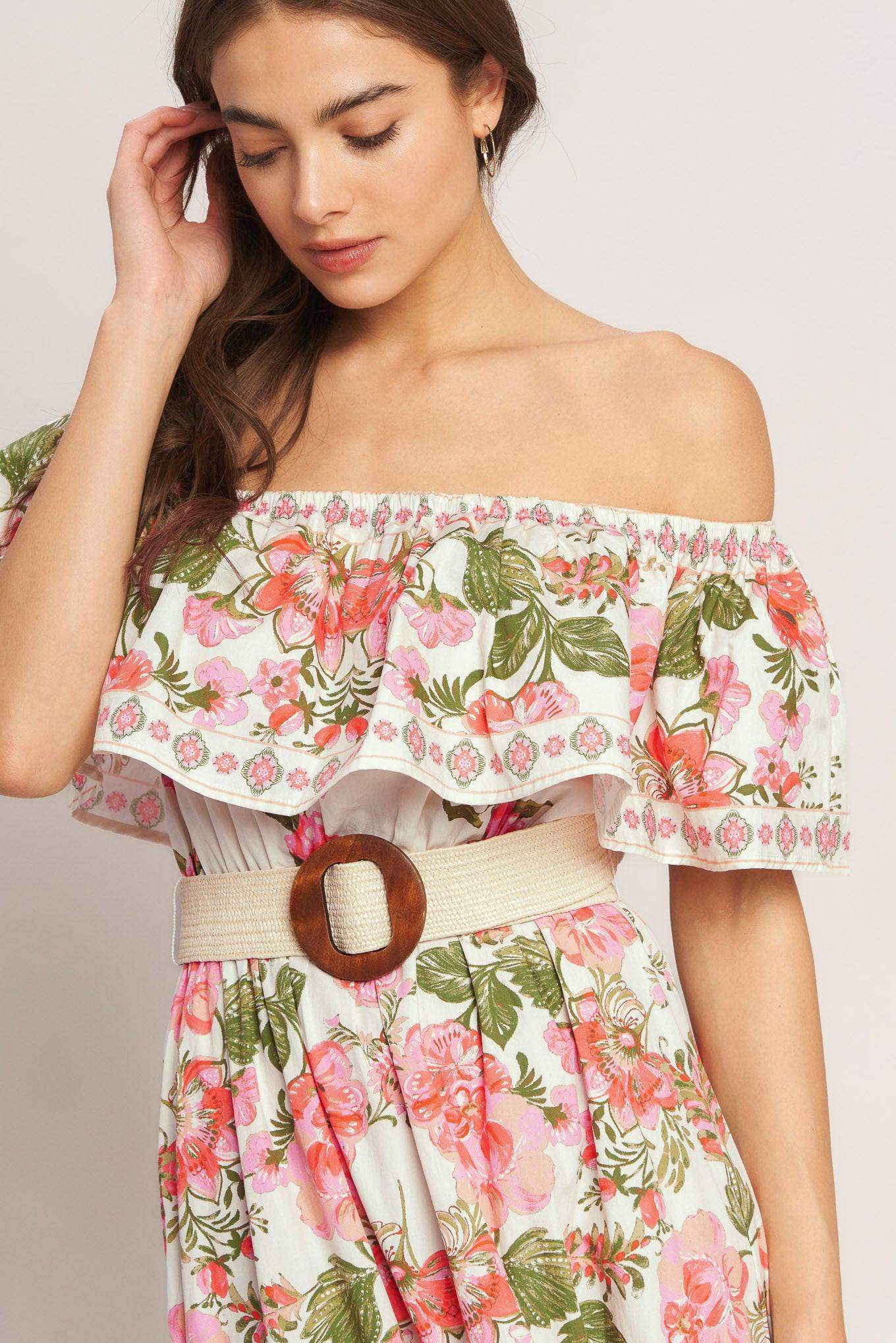 SWEET ESCAPE OFF SHOULDER MAXI DRESS - Flying Tomato - Flyclothing LLC